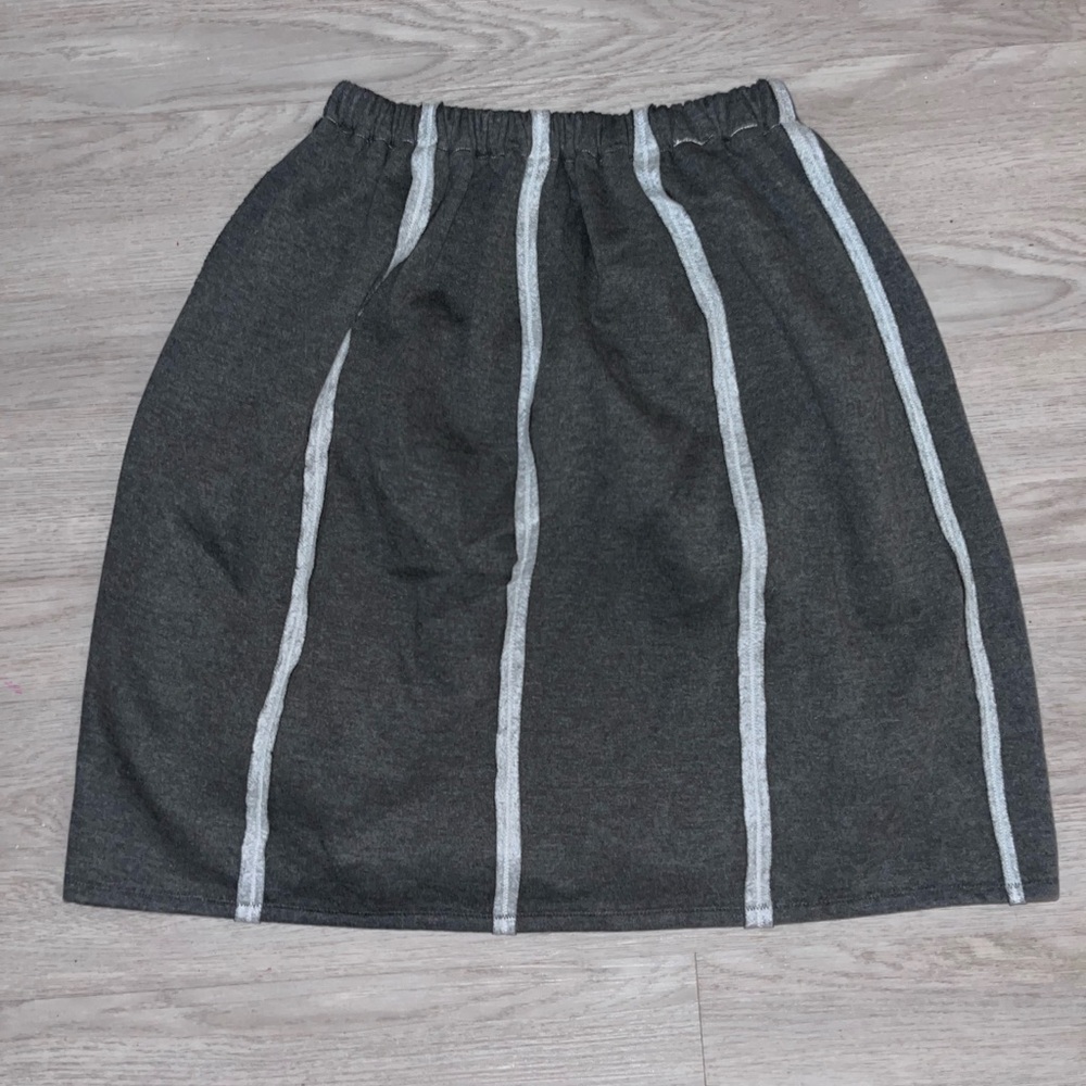 Grey and white handmade Sweater mini skirt medium